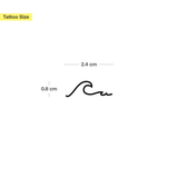 Ein-Linien-Welle Tattoo