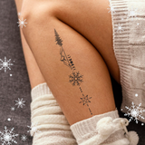 Christmas Tree with Various Winter Elements Tattoo