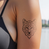 Great Geometric Wolf Tattoo