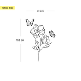 Blume mit zwei Schmetterlingen Tattoo