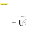 Schmetterling mit Initialen Tattoo (A-Z)