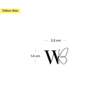 Schmetterling mit Initialen Tattoo (A-Z)