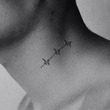 Three Wave Heartbeat Tattoo