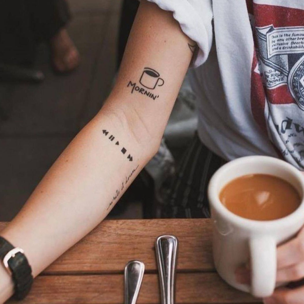 Play Skip Pause New Technology Temporary Tattoo inkster