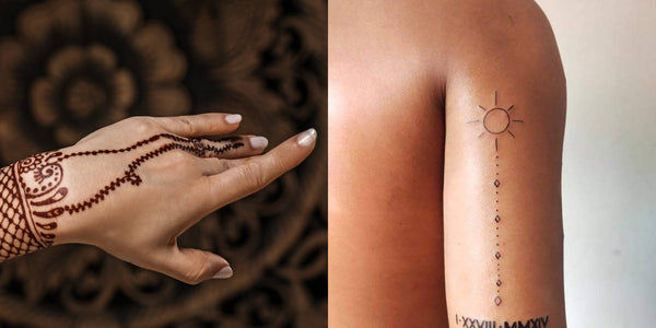 Comparison between a Jagua Tattoo and a henna Tattoo