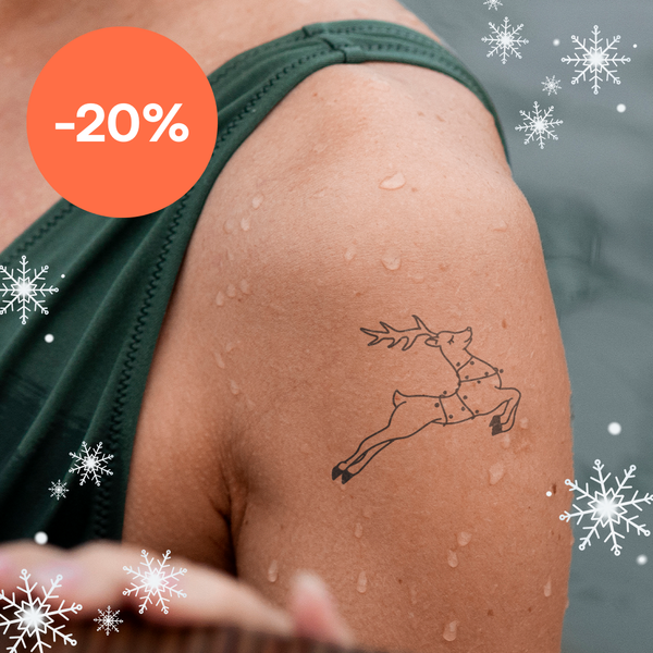 Reindeer with Christmas Lights Tattoo