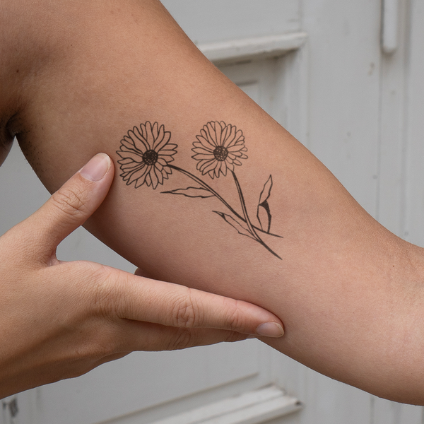 Birthflower April Daisy Tattoo