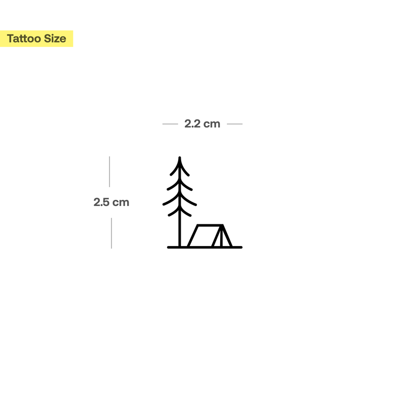 Zelt und Baum Tattoo