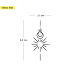 Small moon and sun ornament tattoo