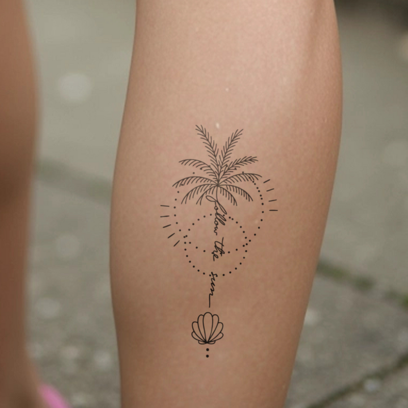 "follow the sun" palm tree tattoo