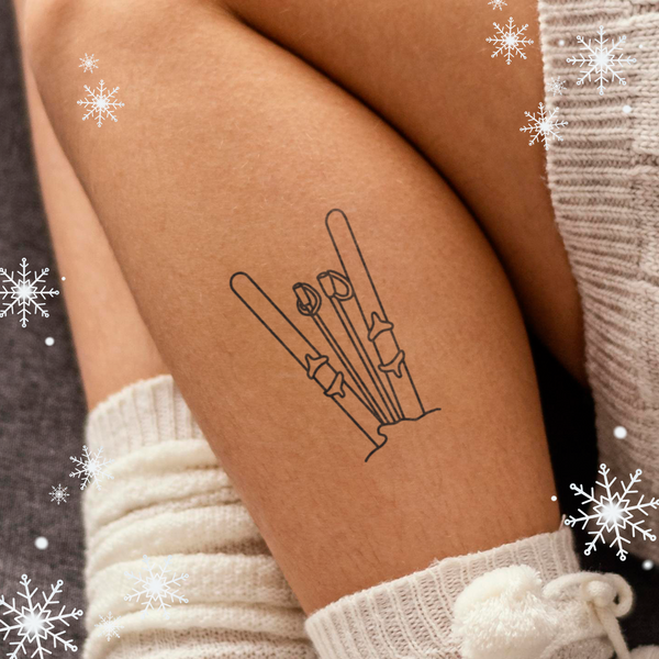 Ski in Snow Tattoo