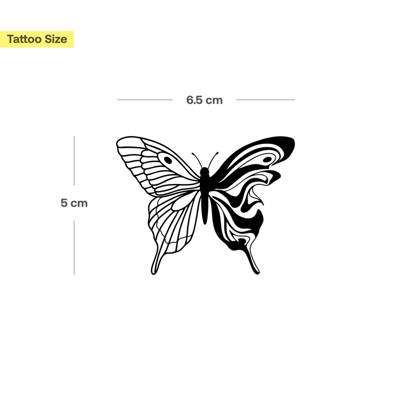 Halb flüssiger Schmetterling Tattoo