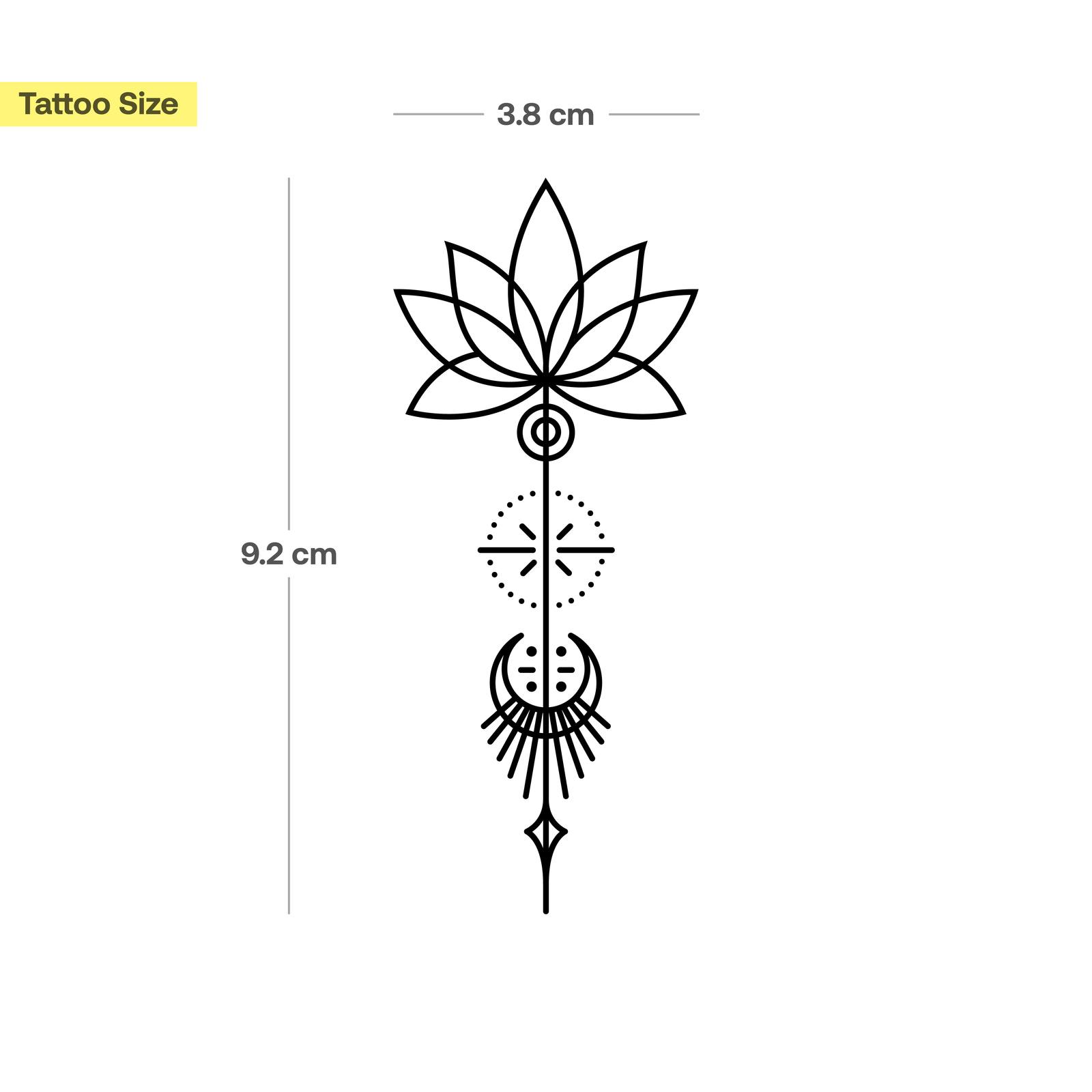 10 X Lotus Mandala Fake Tattoo – Wasserdicht, Schwarz, 11,5x14,4 Cm, Mit Anleitung