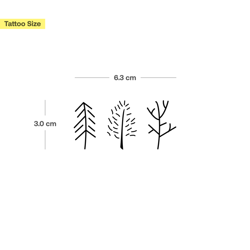 Drei kleine Bäume Tattoo