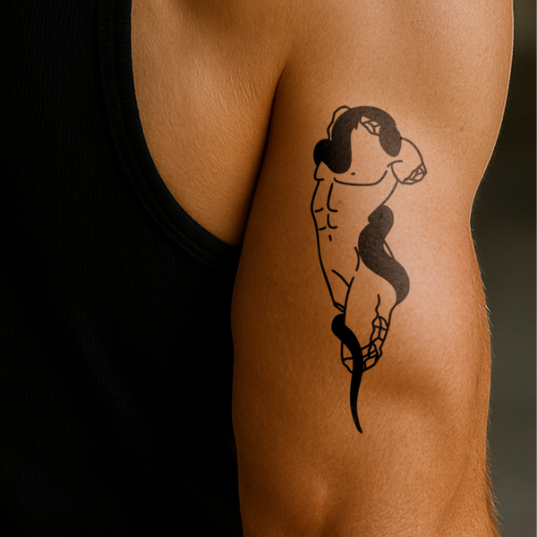Greek Statue with Snake Tattoo