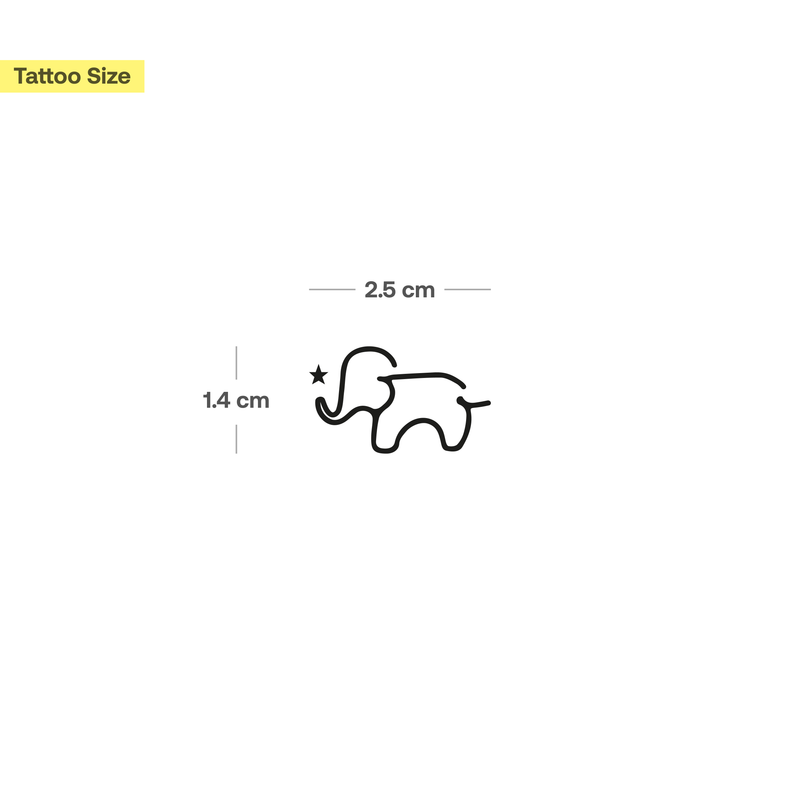 Kleine Schildkröte & Kleiner Elefant Tattoo - Doppelpack