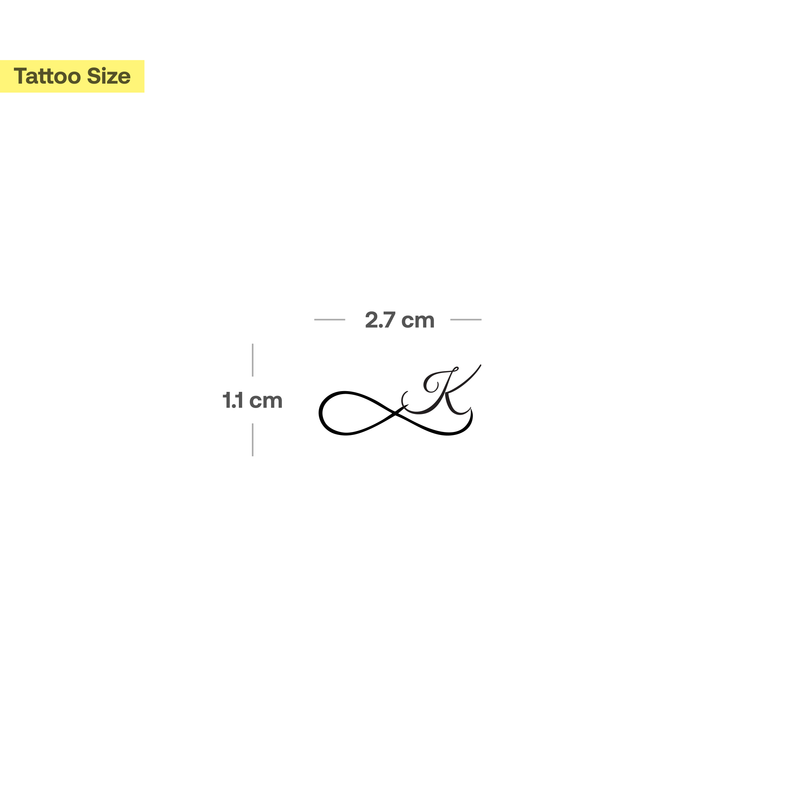 Infinity with initials Tattoo (A-Z)