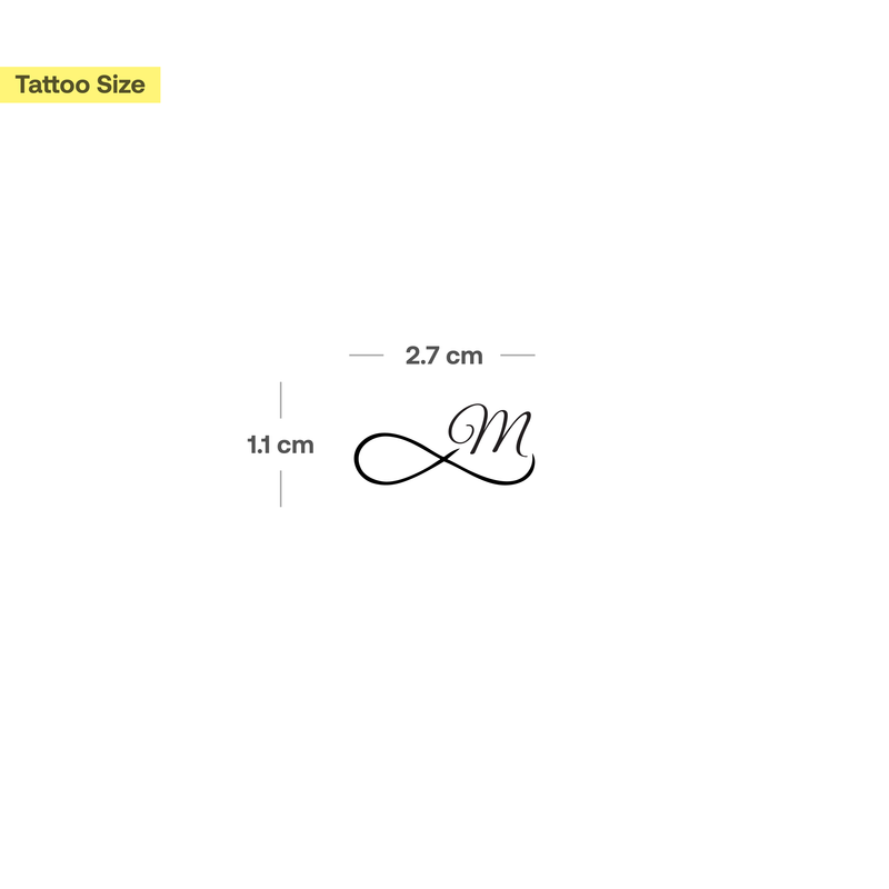 Infinity with initials Tattoo (A-Z)