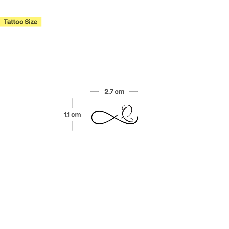 Infinity with initials Tattoo (A-Z)