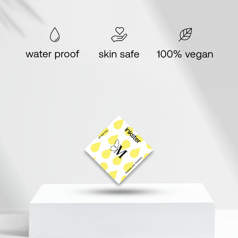 Butterfly with initials Tattoo (A-Z)