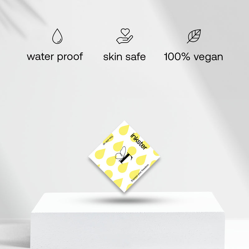 Butterfly with initials Tattoo (A-Z)