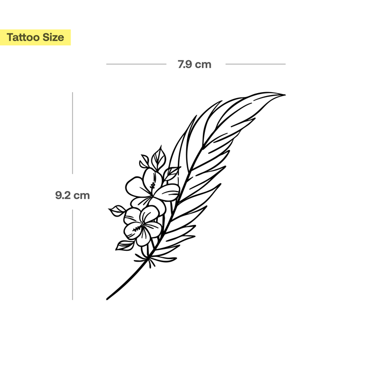 Feder mit Blumen Tattoo
