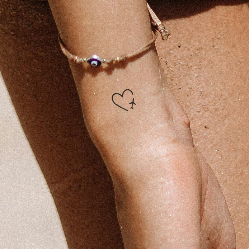 Heart With Airplane Tattoo 