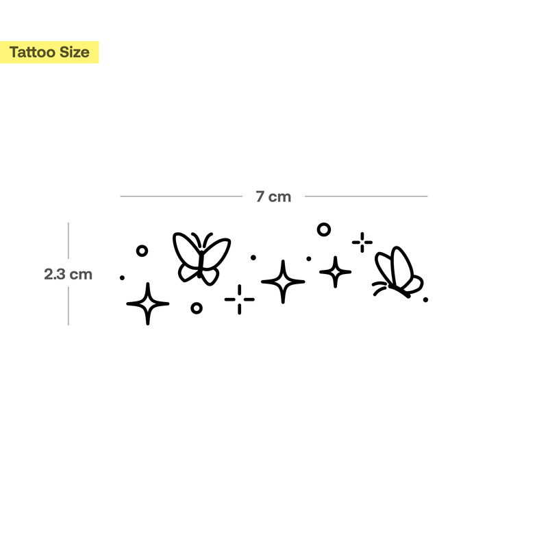 Glitzernde Schmetterlinge Tattoo