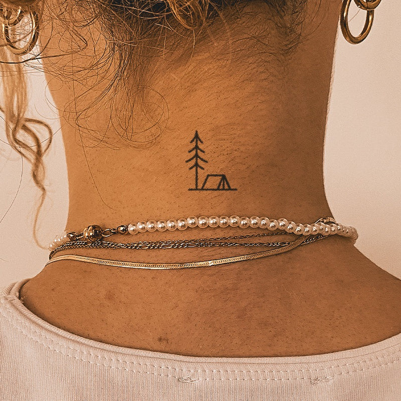 Zelt und Baum | Temporäres Tattoo