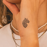Tigerkopf geometrisch Profil Tattoo