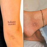 Hakuna Matata & Strahlende Sonne Tattoo - Doppelpack
