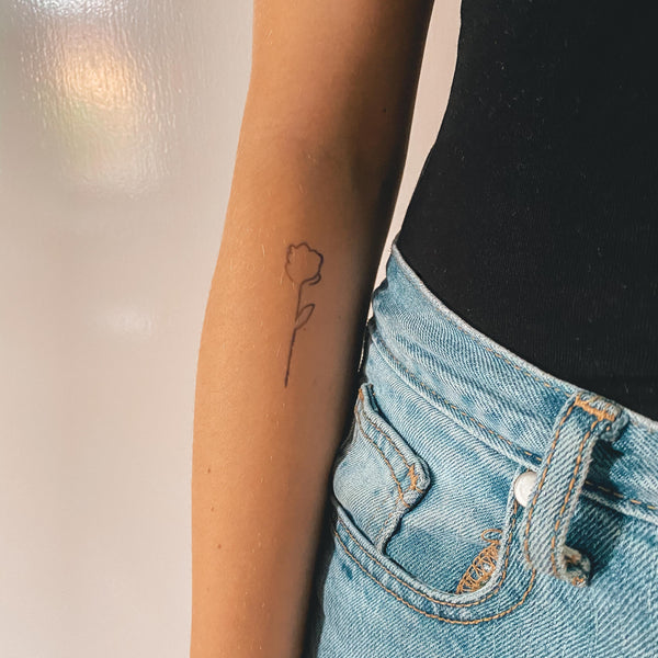 Line Rose 2-Week-Tattoo Inkster